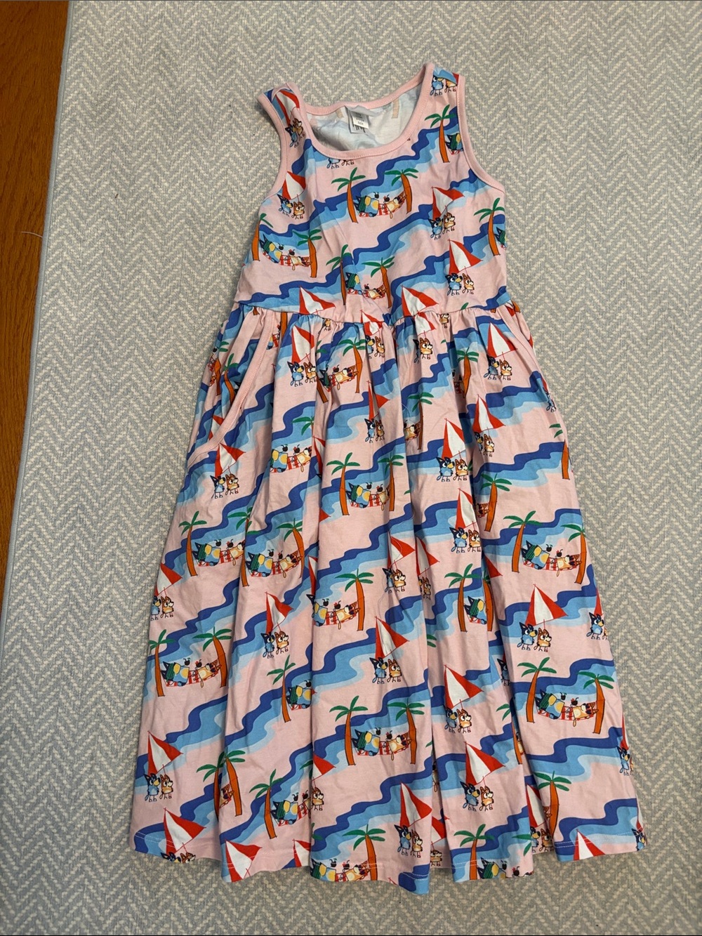 NEW Hanna Andersson Bluey Palm Print Sleeveless Dress